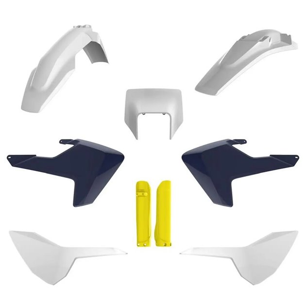Zestaw plastików Body Kit Polisport biały niebieski OEM | 91503