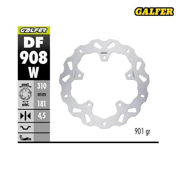 GALFER TARCZA HAMULCOWA TYŁ BMW R 1300GS ADVENTURE 2023-2025 (WAVE DISC) (310X181X4.5MM)