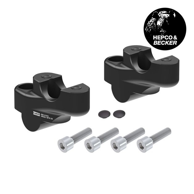 Podwyższenie kierownicy z przesunięciem CF Moto 800 MT-X/Comfort 30mm góra, 21mm tył, czarne Hepco & Becker | 42457692 00 01