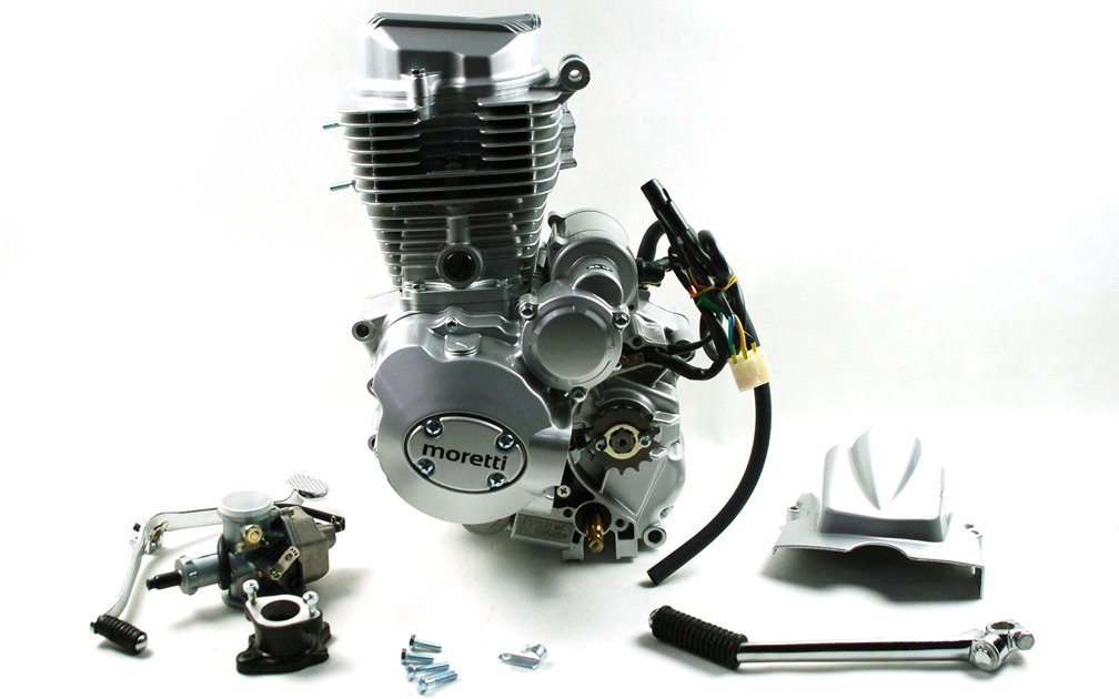 Silnik pionowy 163FMK, 175cm3 4T, 5-biegowy manual, srebrny Moretti