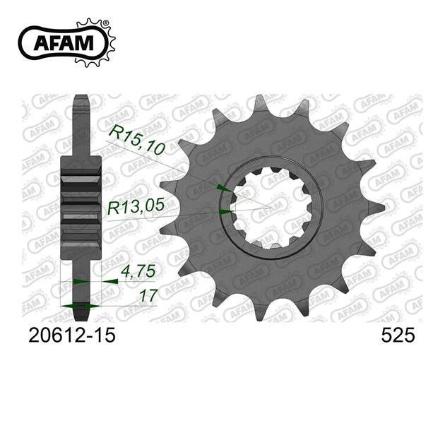 Zębatka przednia 15 Honda CBR 600F, CBR 650F ŁAŃC. 525 AFAM | 20612-15
