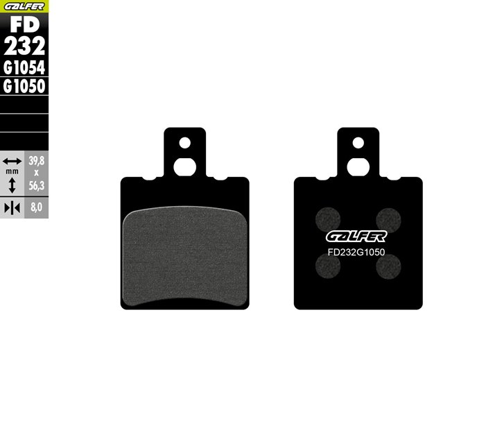 GALFER KLOCKI HAMULCOWE KH047 PÓŁMETALICZNE SCOOTER (GRUBOŚĆ 8,0MM)