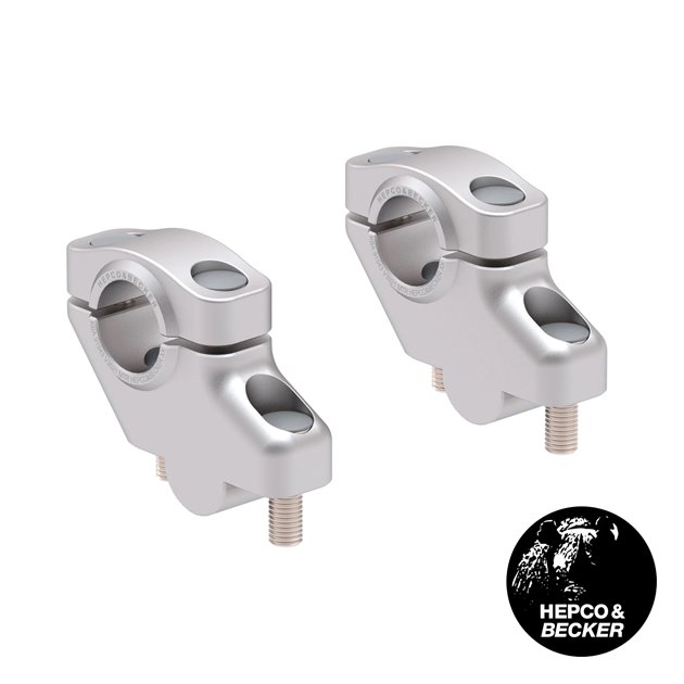 Podwyższenie kierownicy z przesunięciem 30 mm góra, 21 mm tył, srebrne Yamaha MT-07 2013 - 2020 Hepco & Becker | 42404537 00 09