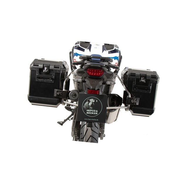 Stelaż kufrów bocznych Cutout + kufry Xplorer Honda CRF 1100 L AT Adv Sp 2024-2026 Hepco Becker | 6519544 00 22-01-40