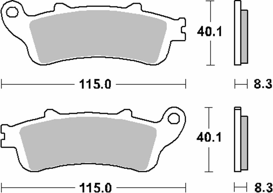 Klocki hamulcowe KH261 / KH281 STREET CERAMIC KOLOR CZARNY PASUJE DO: HONDA FES 250 FORESEIGHT, NSS 250 FORZA, FJS 400/600 SILVERWING, PE