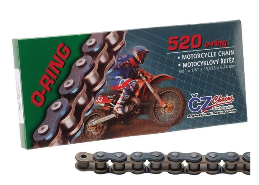 CZ ŁAŃCUCH NAPĘDOWY 520 ORM (98 OGNIW) O-RING DO 450 CCM (34,0 KN) + ZAPINKA | CZ520ORM98