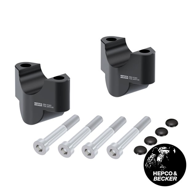 Podwyższenie kierownicy 25 mm czarne do KTM 890 SMT 2023-2026 Hepco & Becker | 42307655 25 01