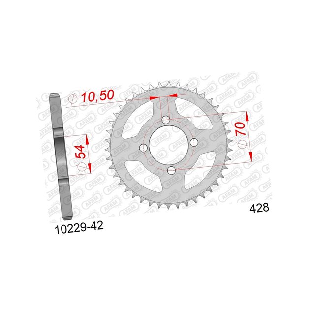 Zębatka tylna 42 Honda CBR 125 ŁAŃC. 428 AFAM | 10229-42