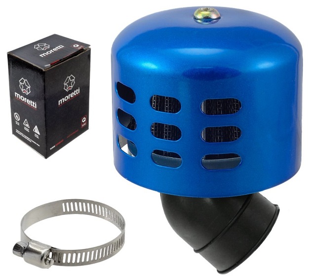 Filtr powietrza stożkowy 34mm niebieski Moretti