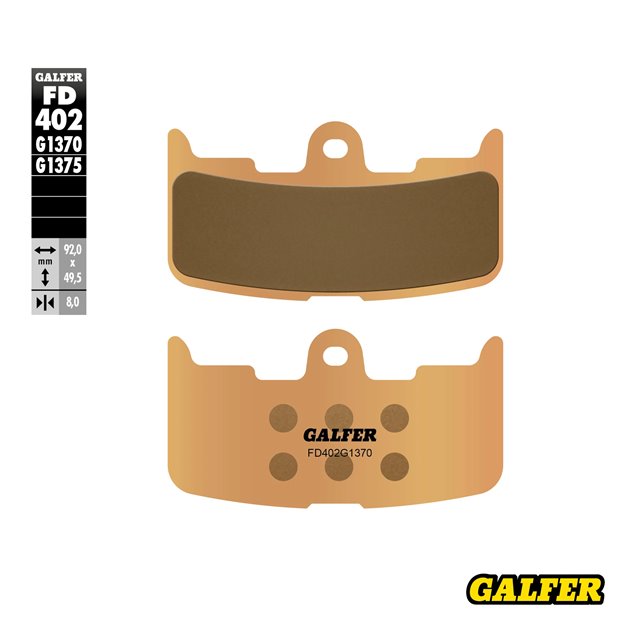 GALFER KLOCKI HAMULCOWE KH345 SPIEK METALICZNY (ZŁOTE) STREET