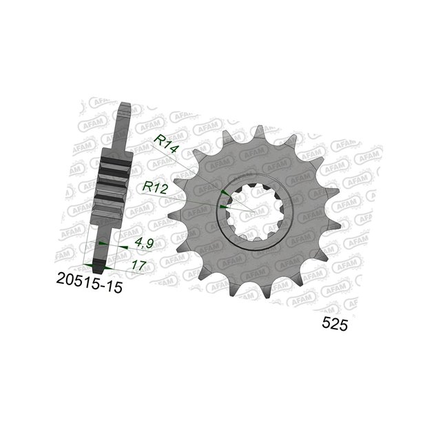 Zębatka przednia 2073 15 Honda CB 600 Hornet, CBR 600F, CBF 600 Łańcuch 525 AFAM | 20515-15