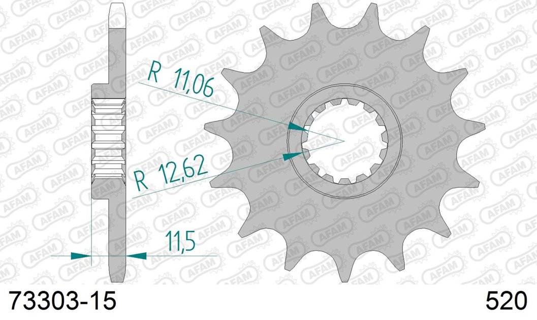 Zębatka przednia 15 KTM LC4 400/600/620/640/690 ŁAŃC. 520 AFAM | 73303-15