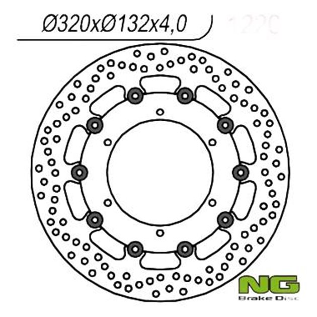 Tarcza hamulcowa (przód) YAMAHA XT660 X '04-'16 320 MM (320X132X4) (PŁYWAJĄCA)(6x8,50mm) NG