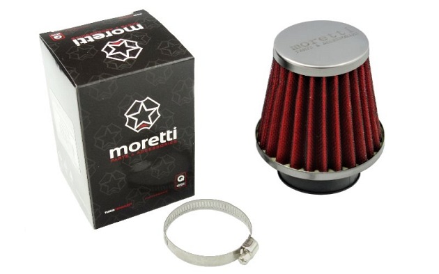 Filtr powietrza stożkowy 34mm czerwony Moretti