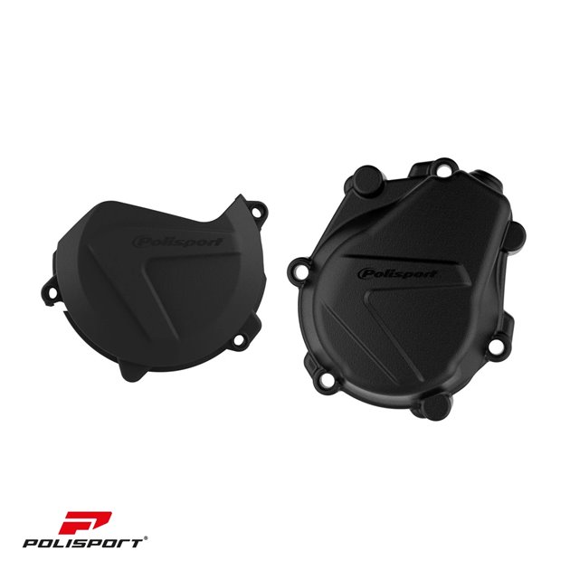 Zestaw osłon pokrywy alternatora i sprzęgła KTM SX-F/XC-F 450, Husqvarna FC 450 Czarny Polisport | 90985