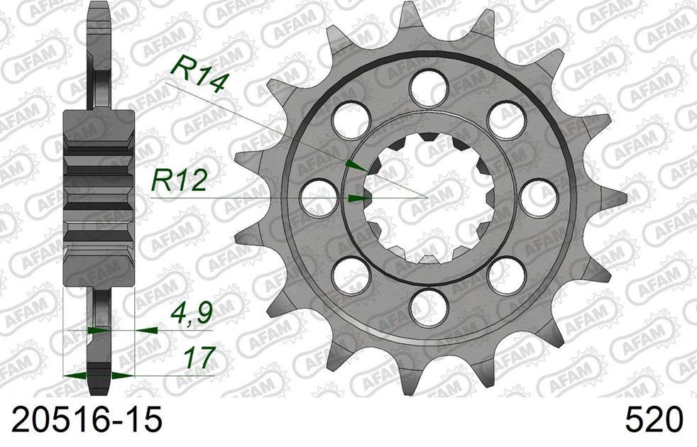 Zębatka przednia 15 Honda CB 600 Hornet, CBR 600F, CBF 600 ŁAŃC. 525 AFAM | 20516-15