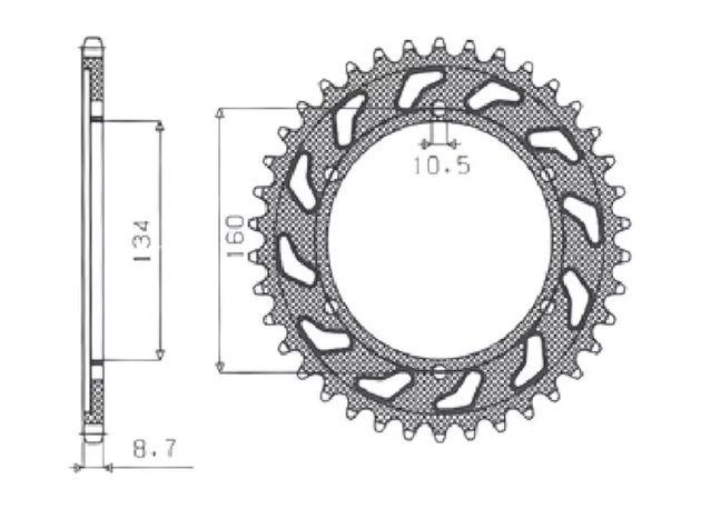 Zębatka TYLNA 4399 44 HONDA CBR 900RR 00-03 929,954 JTR1306.44 ŁAŃC. 530 439944JT SUNSTAR