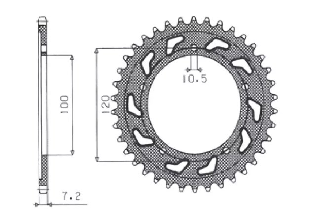 Zębatka TYLNA 4447 41 / 4363 41 APRILIA RSV 1000 04-15, TUONO 1000 06-10, MANA 850 08-16 JTR702.41 JTR713.41 ŁAŃC. 525 436341JT SUNSTAR