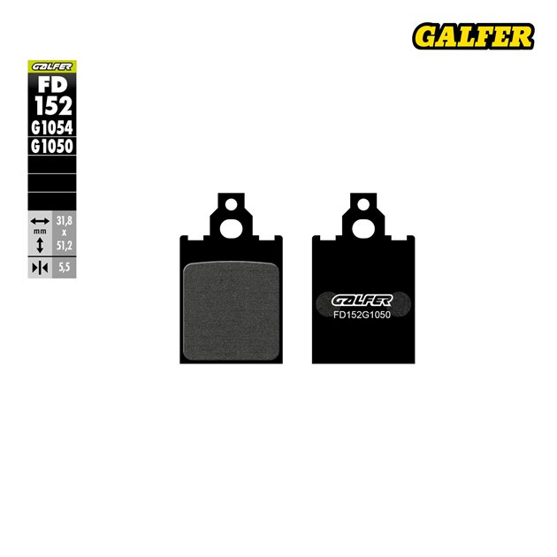 GALFER KLOCKI HAMULCOWE KH186 PÓŁMETALICZNE