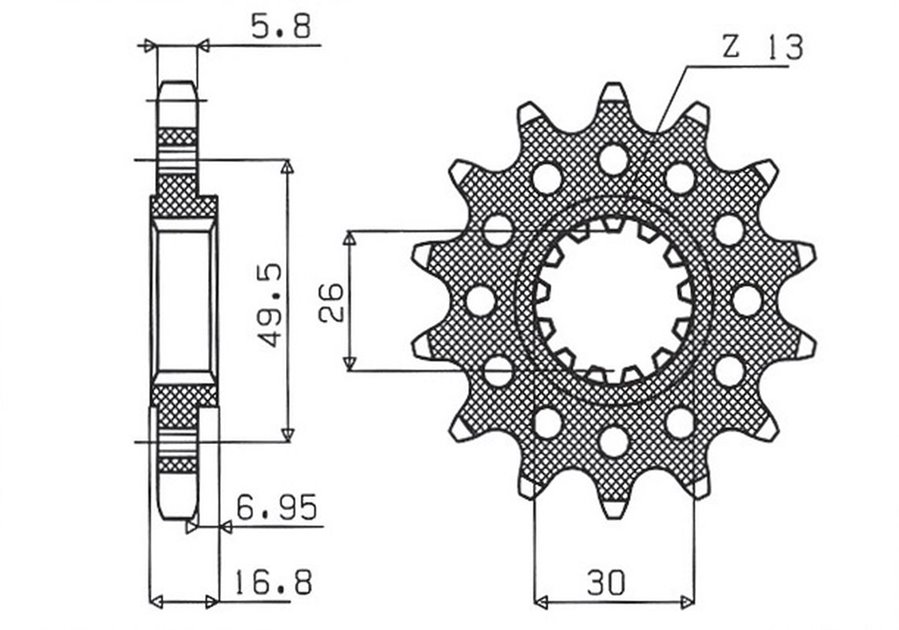 Zębatka PRZEDNIA 2068 15 HONDA CBR 600 '99-'20, CBR 600RR '03-'22, CBR 900/929/954RR FIRE BLADE '92-'03, CBR 1000 '04-'22, VTR 1000 SP1/SP2 '00-'06 KONWERSJA NA ŁAŃC. 520 (206815JT) SUNSTAR