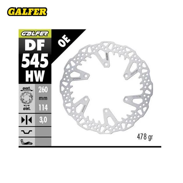GALFER TARCZA HAMULCOWA PRZÓD DUCATI DESMO 450MX 2024-2026 (260X114X3MM) SHARK ENDURO MX