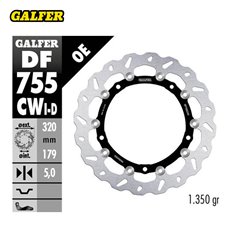 GALFER TARCZA HAMULCOWA PRZÓD BMW S 1000R/RR/XR 2009-2022 (LEWA) (WAVE FLOATING) (320X179X5MM) | DF755CWI