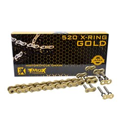 Łańcuch napędowy 520 x-ring gold 120 ogniw kolor złoty otwarty + zapinka 37,8kn ProX | 07.RC520120XCG