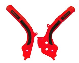 Osłony ramy Bi-Material Super Grip Gas Gas MC/MC-F/EC/EC-F 125/250/300/350/450 czerwono-czarne RACETECH | PRTKTMRGNR1