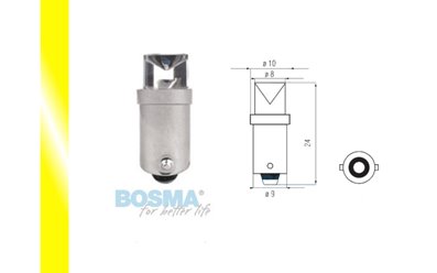 Żarówka BOSMA 12V 1*LED STANDARD BA9s YELLOW WIDE VIEWING BLISTER