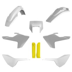 Komplet Plastików Husqvarna TE/FE TPI Biało Żółty OEM Polisport | 91504