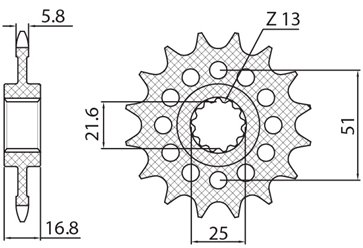 Zębatka PRZEDNIA 2042 16 HONDA NC 750X/S/DCT '14-'15, INTEGRA 750 DCT '14-'15 (JTF1373.16) (ŁAŃC. 520) (204216JT) SUNSTAR