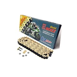 CZ ŁAŃCUCH NAPĘDOWY 525 SDZZ (122 OGNIWA) ACTIVE RING (X-RING) ZŁOTY DO 1200 CCM (46,2 KN) + ZAKUWKA DRĄŻONA