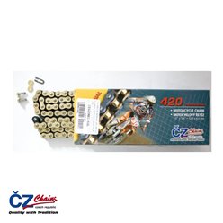 CZ ŁAŃCUCH NAPĘDOWY 420 MX (134 OGNIW) ZŁOTY (MOTOCROSS DO 85 CCM) (22,0 KN) + ZAPINKA | CZ420MX134GL