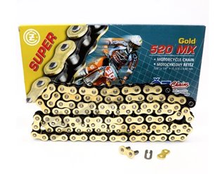 CZ ŁAŃCUCH NAPĘDOWY 520 MX (108 OGNIW) ZŁOTY (MOTOCROSS) DO 450 CCM (35,8 KN) + ZAPINKA | CZ520MX108GL