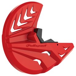 Osłona tarczy hamulcowej przód z osłoną amortyzatora (komplet na obie strony) KTM SX/SXF/XC/XC-F, EXC/EXC-F, Husqvarna TC/FC/TE/FE, Sherco, GAS GAS kolor czerwony Polisport | 8151600005