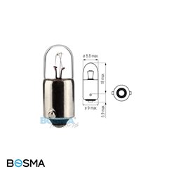 Żarówka BOSMA 12V 3W BA9s (1895) OP 10 SZT