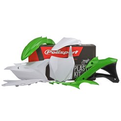 Komplet plastików Kawasaki KX 85/100/112 Zielono Biały OEM Polisport | 90632