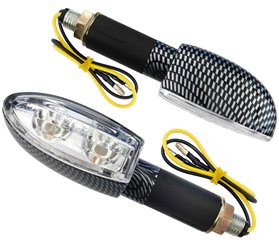 Kierunkowskazy uniwersalne, ledowe (12 diod SMD) kolor karbon, (E-mark)