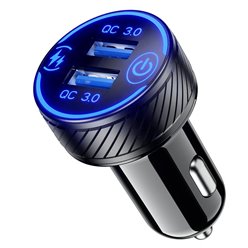 Ładowarka uniwersalna podwójna USB QC 3.0 36W do gniazda zapalniczki Biketec | BTMUS316
