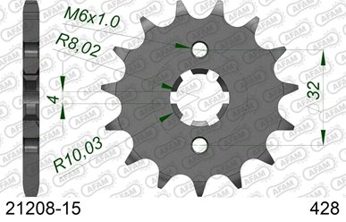 Zębatka przednia 15 Yamaha WR 125R/X, YZF125R, MT125 ŁAŃC. 428 AFAM | 21208-15