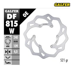 GALFER TARCZA HAMULCOWA TYŁ BETA RR 250/300/350 2012-, RR 390/400/430/450/450/498 2014-, XTRAINER 250/300 2015- WAVE (240X109X4MM)