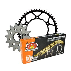Zestaw napędowy kompletny KTM/Husqvarna/GASGAS 13/50/120 Łańcuch V6-520G X-ring złoty Moto-Master | MMKITKTM2