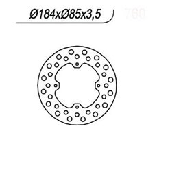 Tarcza hamulcowa (tył) KAWASAKI, SUZUKI RM 80/85 (86-04) (184x85x3,5) NG