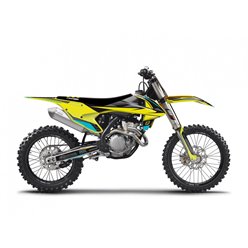 Komplet naklejek (oklein) + pokrowiec na siedzenie KTM SX/SX-F, EXC/EXC-F STEALTH Blackbird | E8541