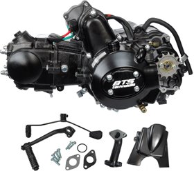 Silnik 70cc 4T poziomy z manualną skrzynią biegów do motoroweru, czarny, nowe pokrywy (bez oleju)