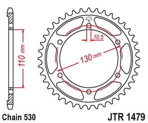 ZĘBATKA TYLNA 241 47 YAMAHA YZF-R1 1000 '09-14' (24147JT) (ŁAŃC.530) (CZARNA) NA ZAMÓWIENIE