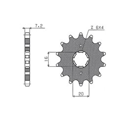 Zębatka przednia Suzuki RM 80/85, Yamaha XT 125 R/X 13 ŁAŃC. 428 Sunstar | SUN20613