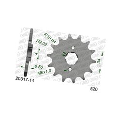 Zębatka przednia 2046 14 Honda CA 125, CB/CBX/CM/CMX 250 Łańcuch 520 AFAM | 20317-14