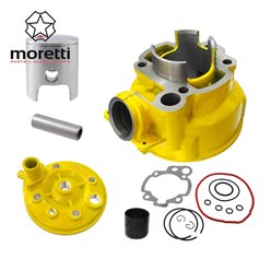 Cylinder i głowica Moretti do motoroweru 2T 80cc AM6 żółte