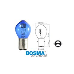 Żarówka BOSMA 12V 35 / 35W BA20D NIEBIESKA (6159)